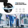 imageGoplus Carry On Luggage 20 Inch PC Hardside Suitcase with Front Pocket Foldable Tabletop USB Charging Port Double TSA Lock Spinner Wheels Lightweight Spinner Trolley for Business Trips Blue