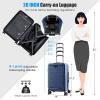imageGoplus Carry On Luggage 20 Inch PC Hardside Suitcase with Front Pocket Foldable Tabletop USB Charging Port Double TSA Lock Spinner Wheels Lightweight Spinner Trolley for Business Trips Blue