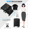 imageGoplus Carry On Luggage 20 Inch PC Hardside Suitcase with Front Pocket Foldable Tabletop USB Charging Port Double TSA Lock Spinner Wheels Lightweight Spinner Trolley for Business Trips