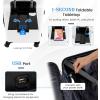 imageGoplus Carry On Luggage 20 Inch PC Hardside Suitcase with Front Pocket Foldable Tabletop USB Charging Port Double TSA Lock Spinner Wheels Lightweight Spinner Trolley for Business Trips White
