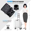imageGoplus Carry On Luggage 20 Inch PC Hardside Suitcase with Front Pocket Foldable Tabletop USB Charging Port Double TSA Lock Spinner Wheels Lightweight Spinner Trolley for Business Trips White