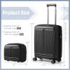 imageGoplus Carry On Luggage Set 2 Piece Airline Approved 20 Suitcase ampamp 14 Cosmetic Case Expandable Lightweight Hardshell Luggage wUSB Port TSA Lock Spinner Wheels Black
