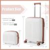 imageGoplus Carry On Luggage Set 2 Piece Airline Approved 20 Suitcase ampamp 14 Cosmetic Case Expandable Lightweight Hardshell Luggage wUSB Port TSA Lock Spinner Wheels White