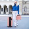 imageGoplus Carry On Luggage Set 2 Piece Airline Approved 20 Suitcase ampamp 14 Cosmetic Case Expandable Lightweight Hardshell Luggage wUSB Port TSA Lock Spinner Wheels Pink