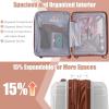imageGoplus Carry On Luggage Set 2 Piece Airline Approved 20 Suitcase ampamp 14 Cosmetic Case Expandable Lightweight Hardshell Luggage wUSB Port TSA Lock Spinner Wheels White
