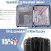 imageGoplus Carry On Luggage Set 2 Piece Airline Approved 20 Suitcase ampamp 14 Cosmetic Case Expandable Lightweight Hardshell Luggage wUSB Port TSA Lock Spinner Wheels Black