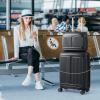 imageGoplus Carry On Luggage Set 2 Piece Airline Approved 20 Suitcase ampamp 14 Cosmetic Case Expandable Lightweight Hardshell Luggage wUSB Port TSA Lock Spinner Wheels Black