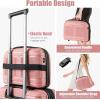 imageGoplus Carry On Luggage Set 2 Piece Airline Approved 20 Suitcase ampamp 14 Cosmetic Case Expandable Lightweight Hardshell Luggage wUSB Port TSA Lock Spinner Wheels Pink