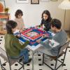imageGoplus Classic Foldable Mahjong Table 35 Square Green 4 Cup Holders ampamp 4 Chip Grooves Foldable for Adults Domino Game CampingTable wRemovable Mat  Blue