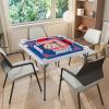 imageGoplus Classic Foldable Mahjong Table 35 Square Green 4 Cup Holders ampamp 4 Chip Grooves Foldable for Adults Domino Game CampingTable wRemovable Mat  Blue