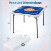 imageGoplus Classic Foldable Mahjong Table 35 Square Green 4 Cup Holders ampamp 4 Chip Grooves Foldable for Adults Domino Game CampingTable wRemovable Mat  Blue