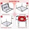 imageGoplus Classic Foldable Mahjong Table 35 Square Green 4 Cup Holders ampamp 4 Chip Grooves Foldable for Adults Domino Game CampingTable wRemovable Mat  Red
