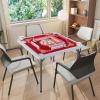 imageGoplus Classic Foldable Mahjong Table 35 Square Green 4 Cup Holders ampamp 4 Chip Grooves Foldable for Adults Domino Game CampingTable wRemovable Mat  Red