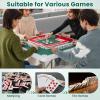 imageGoplus Classic Foldable Mahjong Table 35 Square Green 4 Cup Holders ampamp 4 Chip Grooves Foldable for Adults Domino Game CampingTable wRemovable Mat  Pure Green