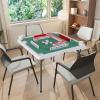 imageGoplus Classic Foldable Mahjong Table 35 Square Green 4 Cup Holders ampamp 4 Chip Grooves Foldable for Adults Domino Game CampingTable wRemovable Mat  Pure Green