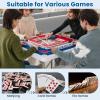 imageGoplus Classic Foldable Mahjong Table 35 Square Green 4 Cup Holders ampamp 4 Chip Grooves Foldable for Adults Domino Game CampingTable wRemovable Mat  Blue