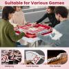 imageGoplus Classic Foldable Mahjong Table 35 Square Green 4 Cup Holders ampamp 4 Chip Grooves Foldable for Adults Domino Game CampingTable wRemovable Mat  Red