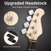 imageGoplus Electric Bass Guitar Full Size 4 String with Strap Guitar Bag Amp Cord Black Bass 4 StrapsBlack Bass 4 Straps