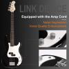 imageGoplus Electric Bass Guitar Full Size 4 String with Strap Guitar Bag Amp Cord Black Bass 4 StrapsBlack Bass 4 Straps