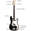 imageGoplus Electric Bass Guitar Full Size 4 String with Strap Guitar Bag Amp Cord Black Bass 4 StrapsBlack Bass 4 Straps