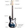 imageGoplus Electric Bass Guitar Full Size 4 String with Strap Guitar Bag Amp Cord Black Bass 4 StrapsBlue Bass 4 Straps