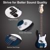 imageGoplus Electric Bass Guitar Full Size 4 String with Strap Guitar Bag Amp Cord Black Bass 4 StrapsBlue Bass 4 Straps