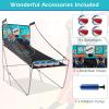 imageGoplus Foldable Dual Shot Basketball Arcade Game Basketball Hoop Game wElectronic Scoring 8 Game Modes 4 Balls Indoor Outdoor Electronic Basketball Game Machine for Kids Adults BlackGreen