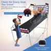 imageGoplus Foldable Dual Shot Basketball Arcade Game Basketball Hoop Game wElectronic Scoring 8 Game Modes 4 Balls Indoor Outdoor Electronic Basketball Game Machine for Kids Adults BlackWhitenavy