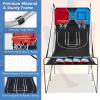 imageGoplus Foldable Dual Shot Basketball Arcade Game Basketball Hoop Game wElectronic Scoring 8 Game Modes 4 Balls Indoor Outdoor Electronic Basketball Game Machine for Kids Adults BlackRednavy