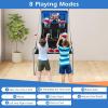 imageGoplus Foldable Dual Shot Basketball Arcade Game Basketball Hoop Game wElectronic Scoring 8 Game Modes 4 Balls Indoor Outdoor Electronic Basketball Game Machine for Kids Adults BlackNavy