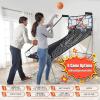 imageGoplus Foldable Dual Shot Basketball Arcade Game Basketball Hoop Game wElectronic Scoring 8 Game Modes 4 Balls Indoor Outdoor Electronic Basketball Game Machine for Kids Adults BlackWhiteblue