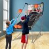 imageGoplus Foldable Dual Shot Basketball Arcade Game Basketball Hoop Game wElectronic Scoring 8 Game Modes 4 Balls Indoor Outdoor Electronic Basketball Game Machine for Kids Adults BlackBlack