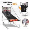 imageGoplus Foldable Dual Shot Basketball Arcade Game Basketball Hoop Game wElectronic Scoring 8 Game Modes 4 Balls Indoor Outdoor Electronic Basketball Game Machine for Kids Adults BlackBlack