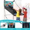 imageGoplus Foldable Dual Shot Basketball Arcade Game Basketball Hoop Game wElectronic Scoring 8 Game Modes 4 Balls Indoor Outdoor Electronic Basketball Game Machine for Kids Adults BlackGreen