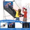 imageGoplus Foldable Dual Shot Basketball Arcade Game Basketball Hoop Game wElectronic Scoring 8 Game Modes 4 Balls Indoor Outdoor Electronic Basketball Game Machine for Kids Adults BlackNavy