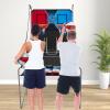 imageGoplus Foldable Dual Shot Basketball Arcade Game Basketball Hoop Game wElectronic Scoring 8 Game Modes 4 Balls Indoor Outdoor Electronic Basketball Game Machine for Kids Adults BlackRednavy