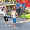 imageGoplus Foldable Dual Shot Basketball Arcade Game Basketball Hoop Game wElectronic Scoring 8 Game Modes 4 Balls Indoor Outdoor Electronic Basketball Game Machine for Kids Adults BlackNavy