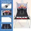 imageGoplus Foldable Dual Shot Basketball Arcade Game Basketball Hoop Game wElectronic Scoring 8 Game Modes 4 Balls Indoor Outdoor Electronic Basketball Game Machine for Kids Adults BlackWhitenavy