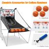 imageGoplus Foldable Dual Shot Basketball Arcade Game Basketball Hoop Game wElectronic Scoring 8 Game Modes 4 Balls Indoor Outdoor Electronic Basketball Game Machine for Kids Adults BlackWhiteblue