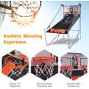 imageGoplus Foldable Dual Shot Basketball Arcade Game Basketball Hoop Game wElectronic Scoring 8 Game Modes 4 Balls Indoor Outdoor Electronic Basketball Game Machine for Kids Adults BlackBlack