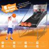 imageGoplus Foldable Dual Shot Basketball Arcade Game Basketball Hoop Game wElectronic Scoring 8 Game Modes 4 Balls Indoor Outdoor Electronic Basketball Game Machine for Kids Adults BlackBlack