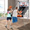 imageGoplus Foldable Dual Shot Basketball Arcade Game Basketball Hoop Game wElectronic Scoring 8 Game Modes 4 Balls Indoor Outdoor Electronic Basketball Game Machine for Kids Adults BlackWhiteblue