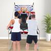 imageGoplus Foldable Dual Shot Basketball Arcade Game Basketball Hoop Game wElectronic Scoring 8 Game Modes 4 Balls Indoor Outdoor Electronic Basketball Game Machine for Kids Adults BlackWhitenavy