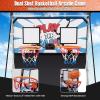 imageGoplus Foldable Dual Shot Basketball Arcade Game Basketball Hoop Game wElectronic Scoring 8 Game Modes 4 Balls Indoor Outdoor Electronic Basketball Game Machine for Kids Adults BlackWhiteblue