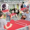 imageGoplus Foldable Ping Pong Table 100 Preassembled Table Tennis Table with Net 2 Paddles Ping Pong Balls Portable Table Tennis Game Set for Indoor OutdoorRed60