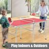 imageGoplus Foldable Ping Pong Table 100 Preassembled Table Tennis Table with Net 2 Paddles Ping Pong Balls Portable Table Tennis Game Set for Indoor OutdoorRed60