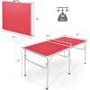 imageGoplus Foldable Ping Pong Table 100 Preassembled Table Tennis Table with Net 2 Paddles Ping Pong Balls Portable Table Tennis Game Set for Indoor OutdoorRed60
