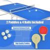 imageGoplus Foldable Ping Pong Table 100 Preassembled Table Tennis Table with Net 2 Paddles Ping Pong Balls Portable Table Tennis Game Set for Indoor OutdoorBlue60