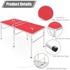 imageGoplus Foldable Ping Pong Table 100 Preassembled Table Tennis Table with Net 2 Paddles Ping Pong Balls Portable Table Tennis Game Set for Indoor OutdoorRed60