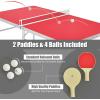 imageGoplus Foldable Ping Pong Table 100 Preassembled Table Tennis Table with Net 2 Paddles Ping Pong Balls Portable Table Tennis Game Set for Indoor OutdoorRed60